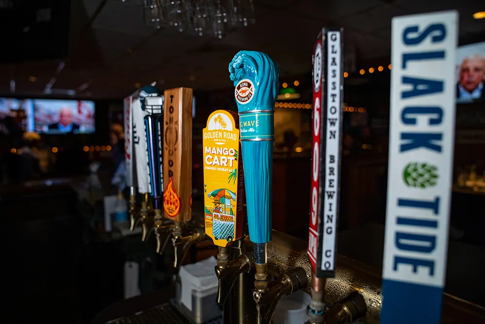 Tap handles over the bar